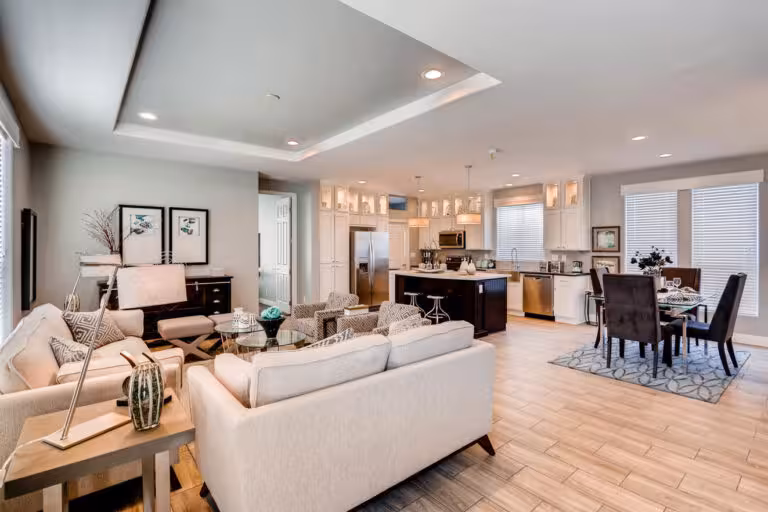 Family Room for Manufactured Home, factory‑tour, Flagstaff factory‑built, electric, resident clubhouse, ADU